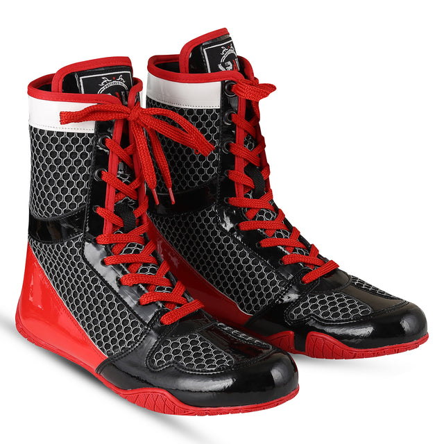 Boxing Shoes Red Black White For Professionals And Beginners (SI-1126)