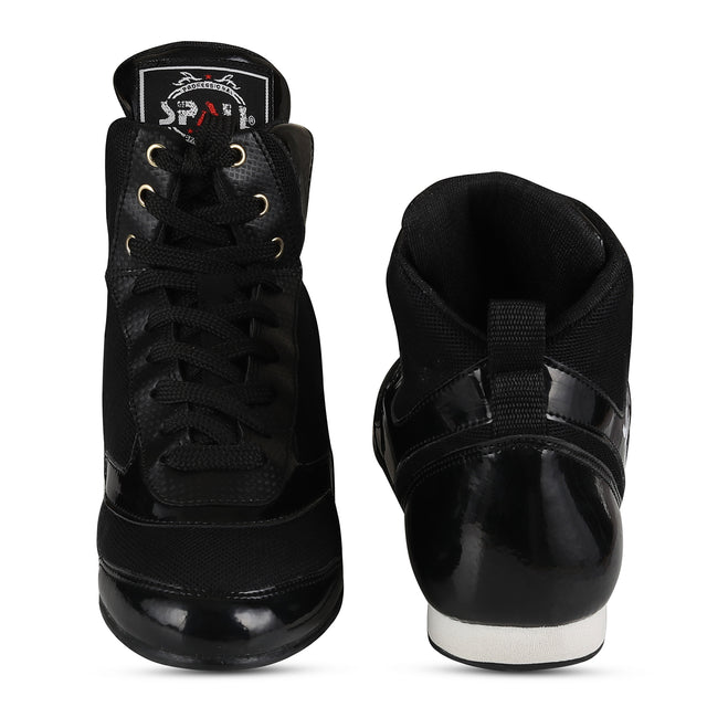 Boxing Shoes Shone Black For Professionals And Beginners (SI-1127)