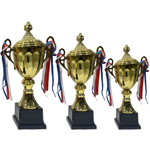 Trophies Set 3 Pcs Gold First place Winner Awards For Sports Match School Sport Tournaments Competitions Honor Game Appreciation Gifts