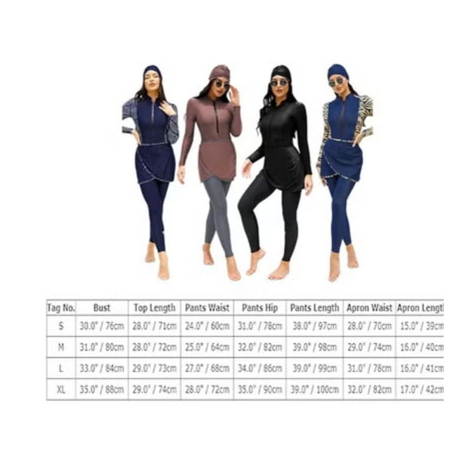 Muslim Women Modest Swimsuit Full Coverage Floral Print Three Piece Islamic Hijab Ladies Beachwear Swimming Swimwear