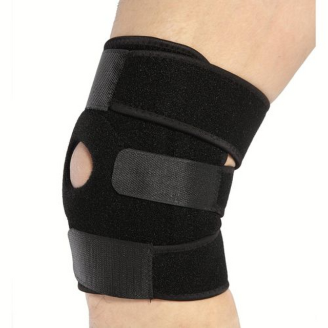 1pc Adjustable Fiess Knee Support Brace - Elastic Patella Belt with Secure Straps Cut-Out Design