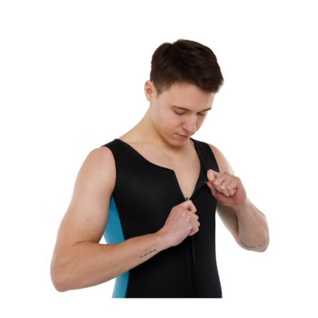 Zipper Vest for Men & Women, Gynecomastia Compress Zipper Vest Shapewear Vest for Men for Lessen the Chest Fat, Tighten and Strengthen Chest Muscles