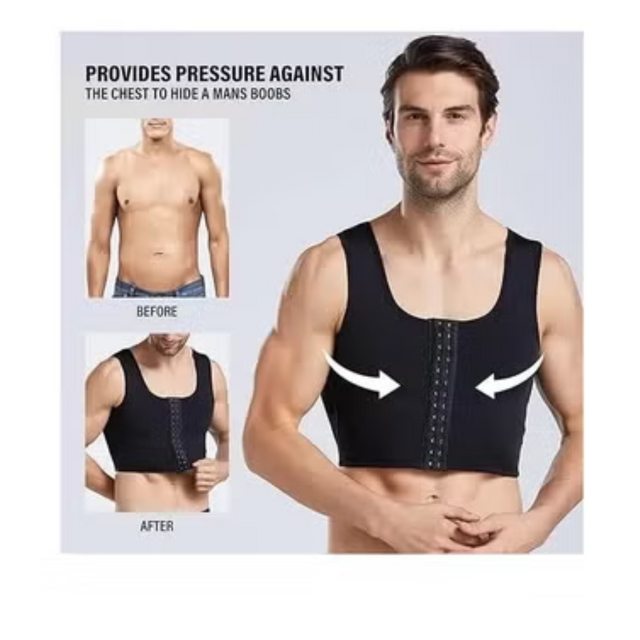 Mens Slim Control Shaper Compression Tank Top Body Posture Corrector Corset Sleeveless Top Abdomen Control Underwear