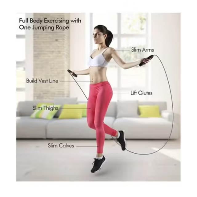 Adjustable Speed Heavy Weighted Steel Wire Exercise Skipping Jump Rope|Heavy Skipping Rope PVC Weighted Speed Exercise Jump Rope Breathing Handle 360 Degree rotation