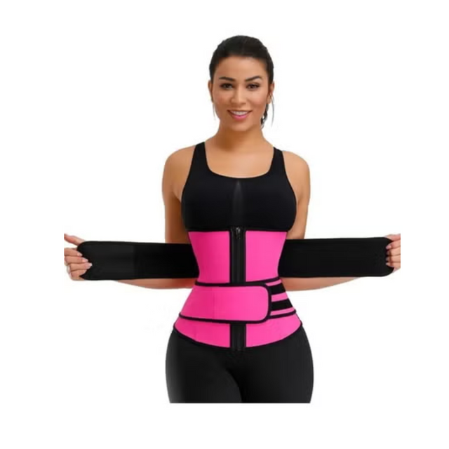 Women Waist Trainer Body Shaper Slimming Belt Corset Shapewear Gym Double Sweat Band Back Support Belly Trimmer