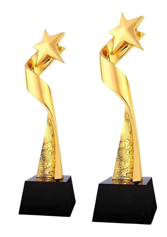 Gold Star Trophy – 29.6cm with Black Marble Base | Elegant Award for Achievements & Competitions 012