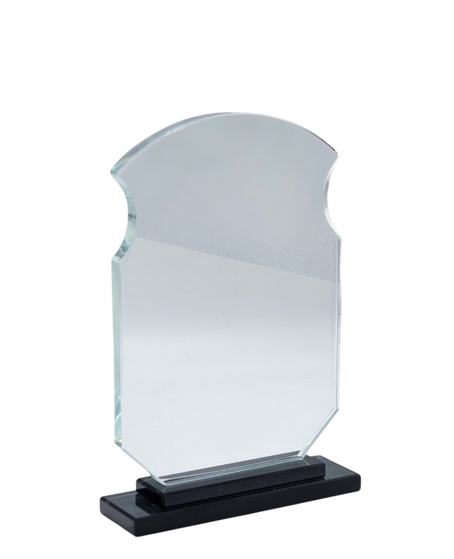 Crystal Glass Trophy – 20cm | Elegant Award with Black Base 481309