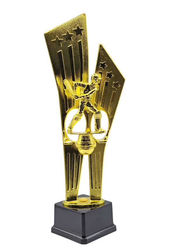 "25cm Gold Football Trophy – Player Playing Cricket | Sports Award YG-118-011