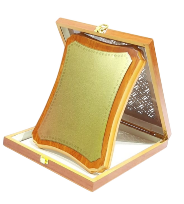 Elegant White Wooden Plaque with Golden Plate – Premium Award & Recognition Frame 23823