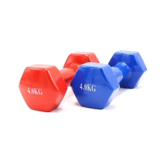 Vinyl Dumbbells 1-6kg – Red & Blue | Non-Slip Hand Weights for Home & Gym Workouts 9048