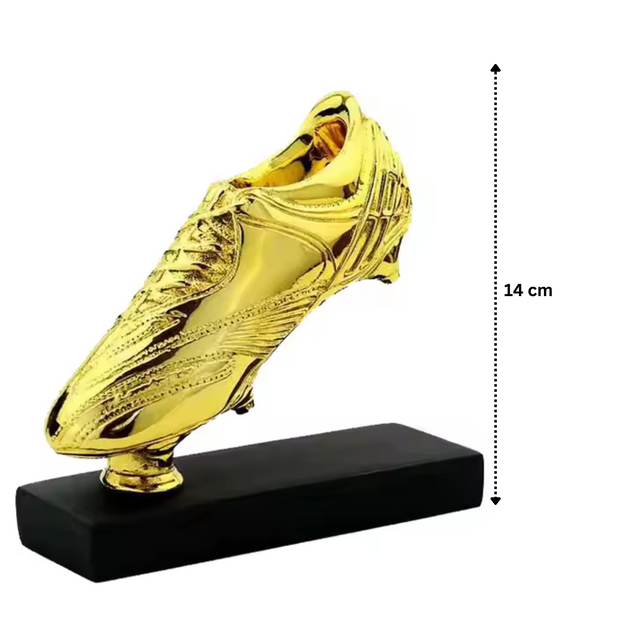 European Football Golden Ball Shoe Trophy – 14cm with Black Wood Base HX-1310-C2