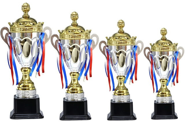 Set of 4 Silver & Gold Trophies – 65/60/52/45 cm Premium Awards for Competitions & Achievements 231301