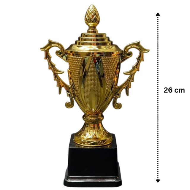 Set of 3 Gold Trophies 26/24/21cm with Arrow Design | Premium Awards 064