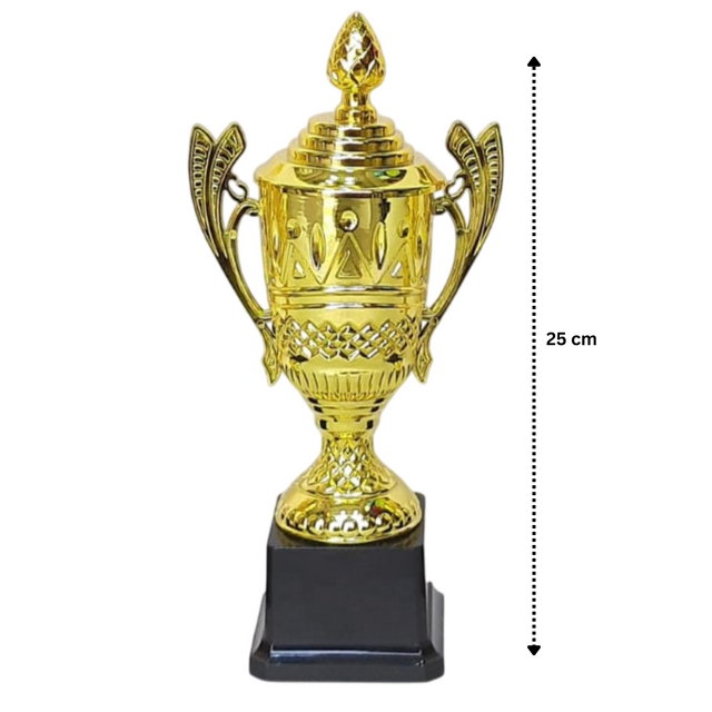 Set of 3 Gold Trophies – 28/25/23cm | Premium Awards for Competitions & Achievements YG-243