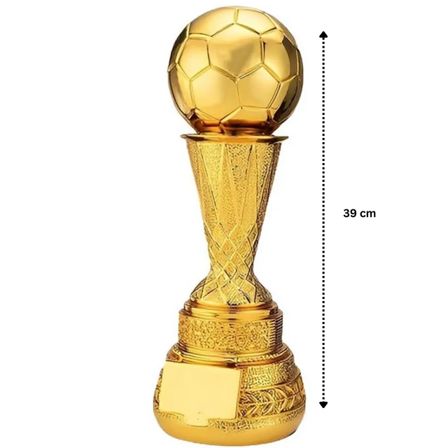 Golden Football Trophy with Red Ball – Premium Award for Tournaments & Achievements 6808-38