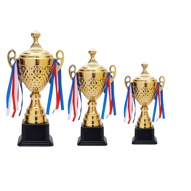 Set of 3 Gold Trophies – 50/45/39cm | Premium Awards 4069