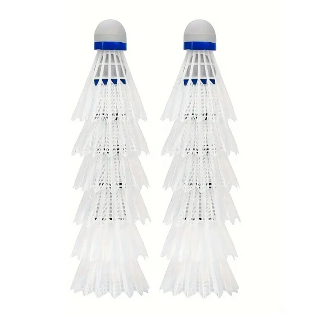 Plastic Badminton Shuttlecocks Advanced Nylon Feather High-Speed Birdie 12 Pieces 5052-W