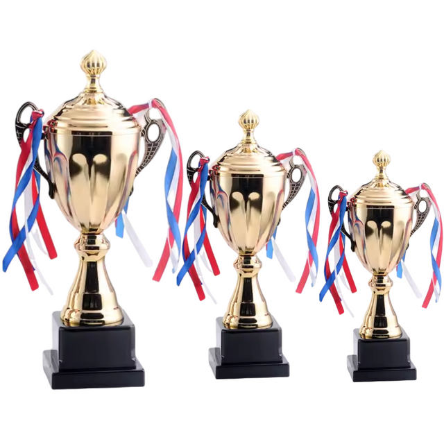 Set of 3 Gold Trophies – 42/37/33cm | Premium Awards 2206