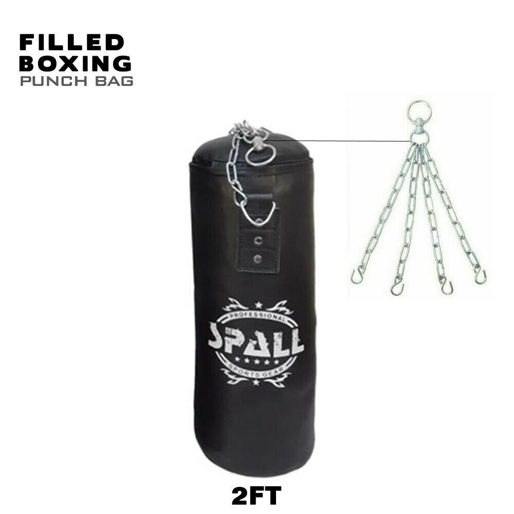 Spall Boxing Punching Bag With Chain MMA Training Gym Training Maya Hide Leather Bag Gym Equipment(SI-1094)