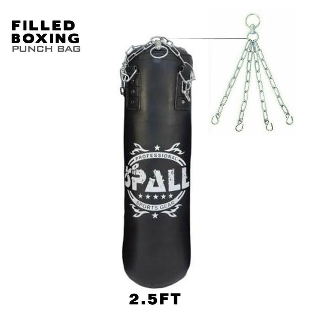 Spall Boxing Punching Bag With Chain MMA Training Gym Training Maya Hide Leather Bag Gym Equipment(SI-1094)