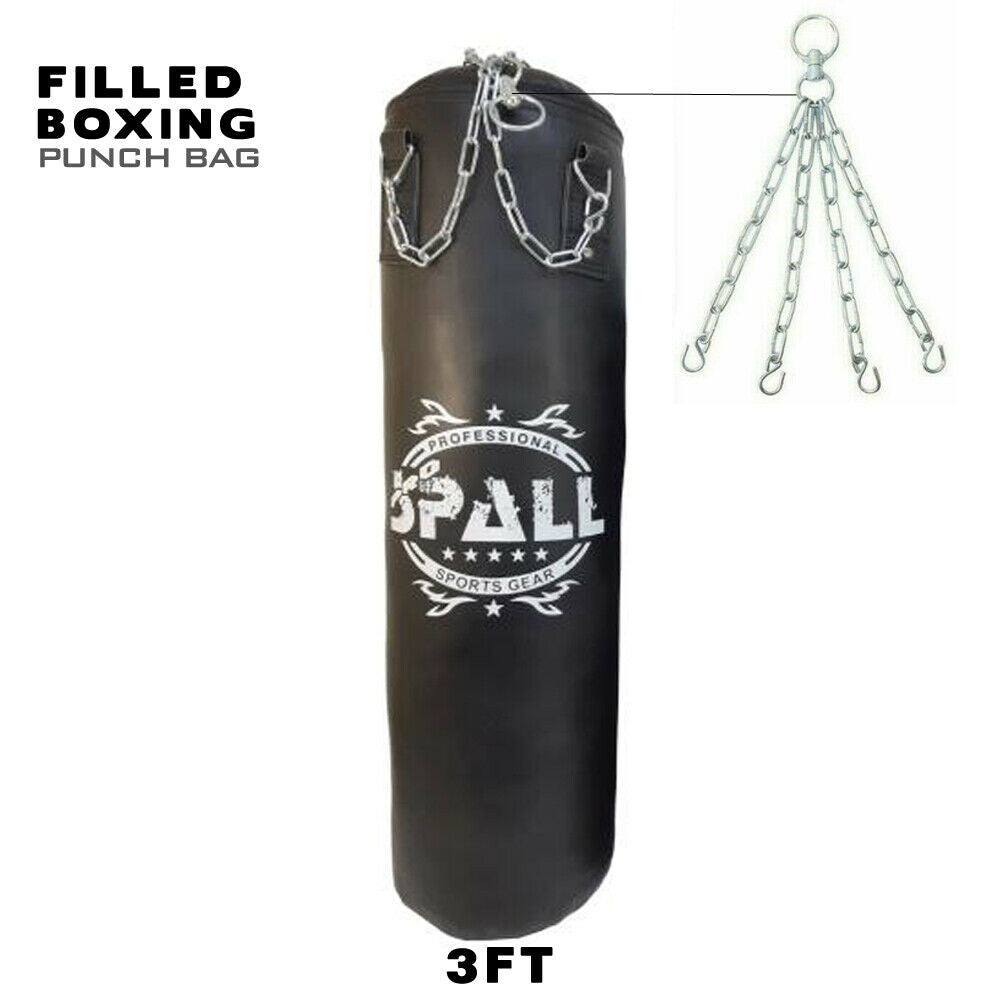 Spall Boxing Punching Bag With Chain MMA Training Gym Training Maya Hide Leather Bag Gym Equipment(SI-1094)