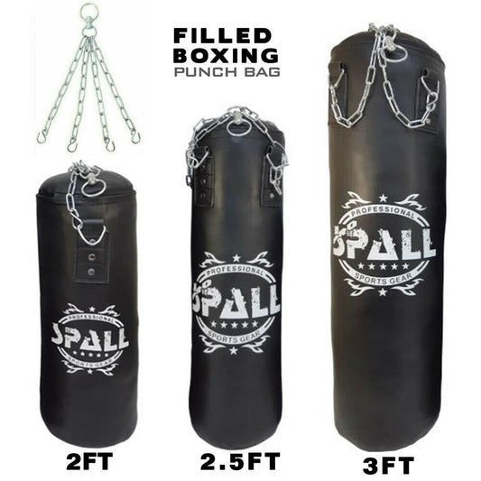 Spall Boxing Punching Bag With Chain MMA Training Gym Training Maya Hide Leather Bag Gym Equipment(SI-1094)