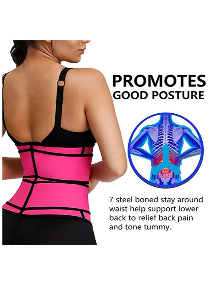 Slimming Trimmer Belt Back Support And Improved Posture Promotes Healthy Sweat Weight Loss Fat Burning Sauna Waist Trainer For Men's Women(322-5765-1)