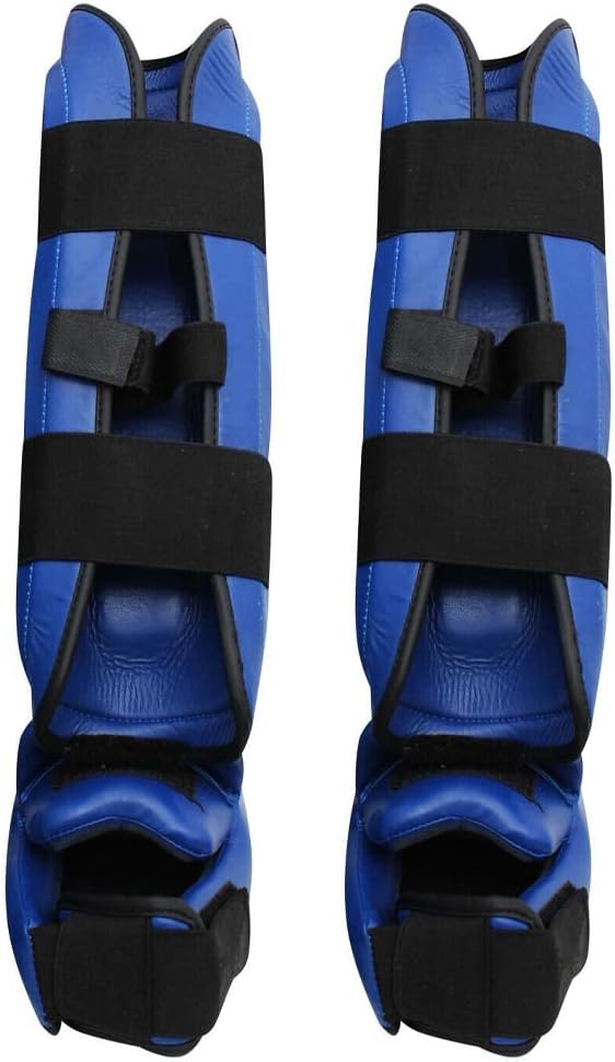 Shin Instep Guard XS S M L XL Blue Red Protective Gear For Sports Kickboxing Wrestling Martial Arts Karate Sparring Training Ideal for Men and Women(SI-1115)