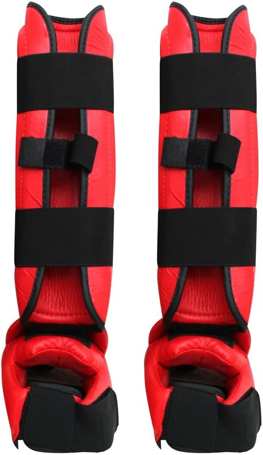 Shin Instep Guard XS S M L XL Blue Red Protective Gear For Sports Kickboxing Wrestling Martial Arts Karate Sparring Training Ideal for Men and Women(SI-1115)