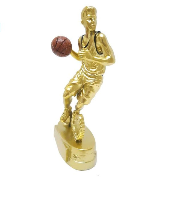 Basketball Trophy Gold Size Height 22 cm Width 11 cm Depth 5 cm For Home Indoor Outdoor Sports Game Tournaments Competitions Sport Award Decoration Lightweight Trophy(1977-A5)