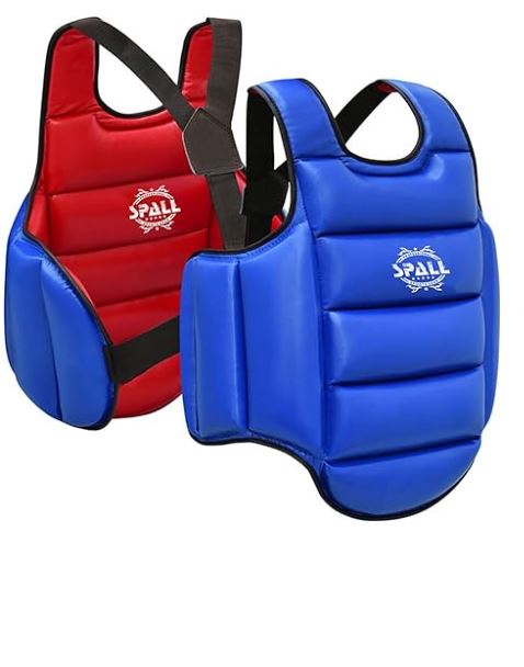 Boxing Chest Guard Solid Body Protector M L XL 2XL Red Blue Adjustable Strike Shield For Kickboxing Taekwondo Muay Thai MMA Martial Arts Heavy Punching Training(SI-1081)