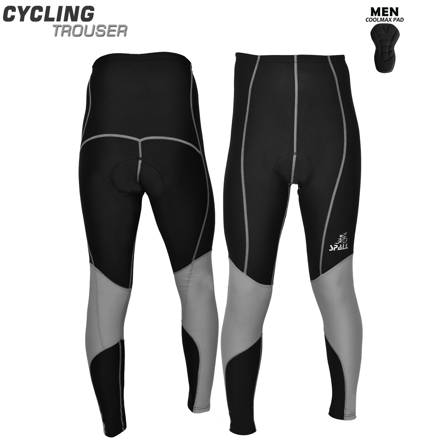 Spall Men's Long Cycling Pants Trouser Bike pants Tights Legging With 4D Sponge Padded