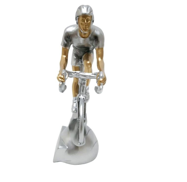 Bicycle Shape Trophy Height 20 cm Width 14 cm Depth 7 cm Silver/Brown For Cycling Championship Award School Events Birthdays Sports Games Company Events Football Team(4600-A6)