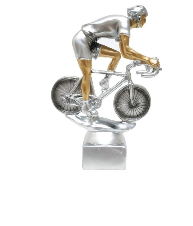 Bicycle Shape Trophy Height 20 cm Width 14 cm Depth 7 cm Silver/Brown For Cycling Championship Award School Events Birthdays Sports Games Company Events Football Team(4600-A6)