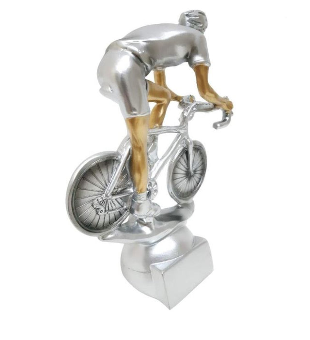 Bicycle Shape Trophy Height 20 cm Width 14 cm Depth 7 cm Silver/Brown For Cycling Championship Award School Events Birthdays Sports Games Company Events Football Team(4600-A6)