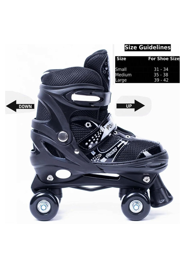 Kids Unisex Adjustable Four Wheel Roller Skating Shoes With Stopper Making it Easier for kids to Balance 238806