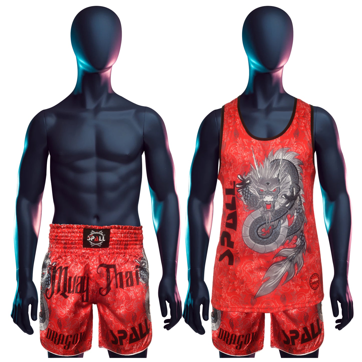 Spall Men's Gym Tank Tops & Shorts  Workout Muscle Tee Training Bodybuilding Fitness Sleeveless Muay Thai Sports Boxing Workout Tank Top Glove Boxer Fan Gift Tank Top