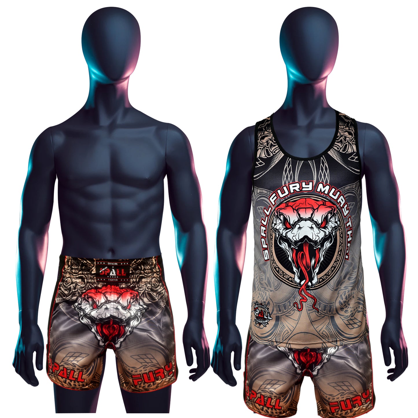 Muay Thai Tank Top Shorts Fury Sports Workout Muay Thai Gym Jogging(SI-3198)