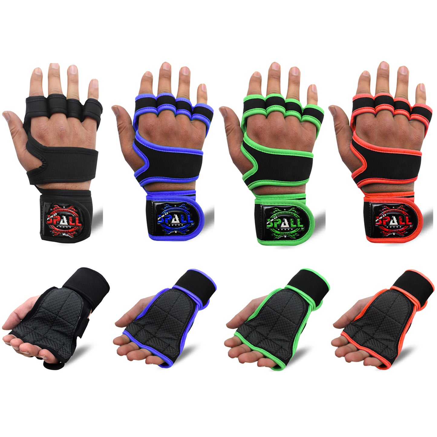 Half Finger Gym Weight Lifting Gloves Full Protection Workout Gloves For Gym Bike Training Fitness Dumbbell Pull Ups Exercise Breathable Super Lightweight(SI-6001)