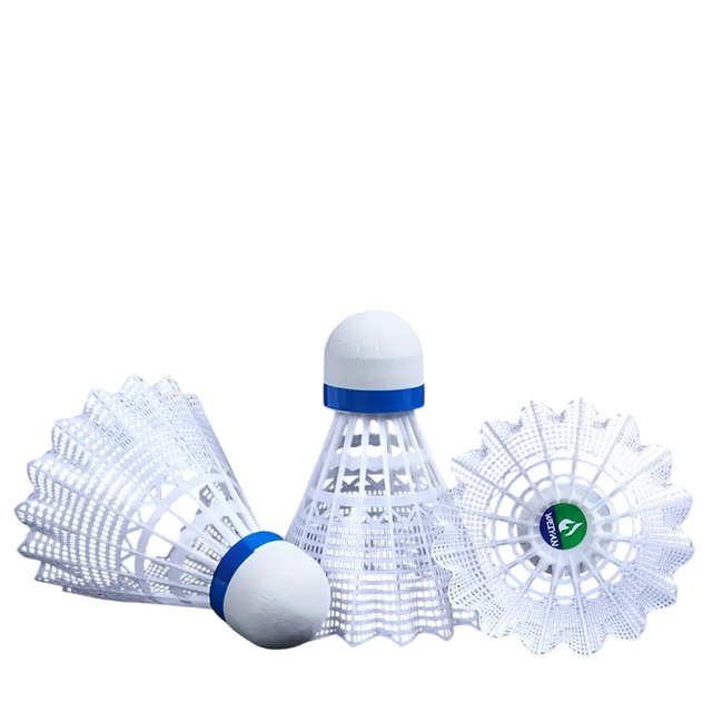 Plastic Badminton Shuttlecocks Advanced Nylon Feather High-Speed Birdie 12 Pieces 5052-W