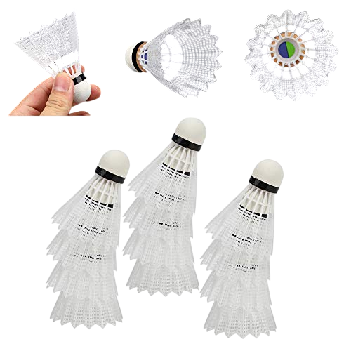 Plastic Badminton Shuttlecocks Advanced Nylon Feather High-Speed Birdie 12 Pieces 5052-W