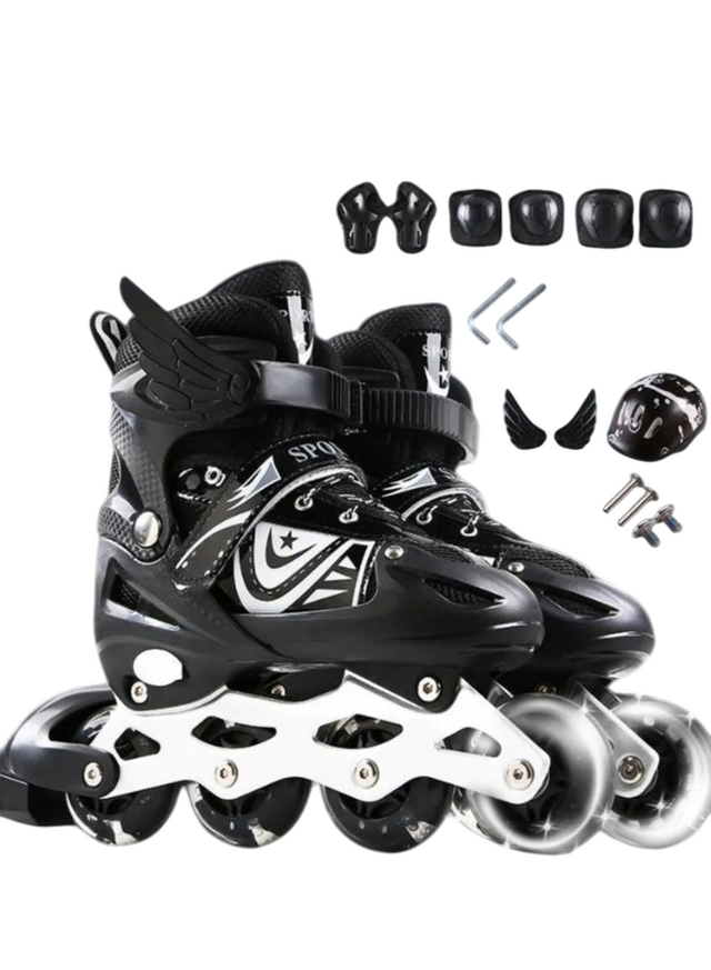 Full Set Single Flash S/M/L Children's Roller Skates Adult Roller Skates Adjustable Skates 905