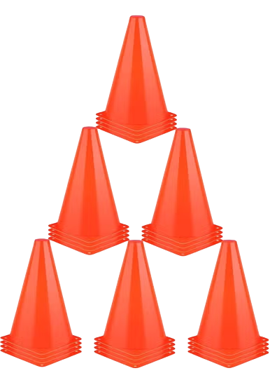 18cm"to 48cm" Sports Cones Plastic Traffic Training Cones, Training for Basketball, Football, Skateboarding Practice - Obstacle Course for Indoor and Outdoor Party Events