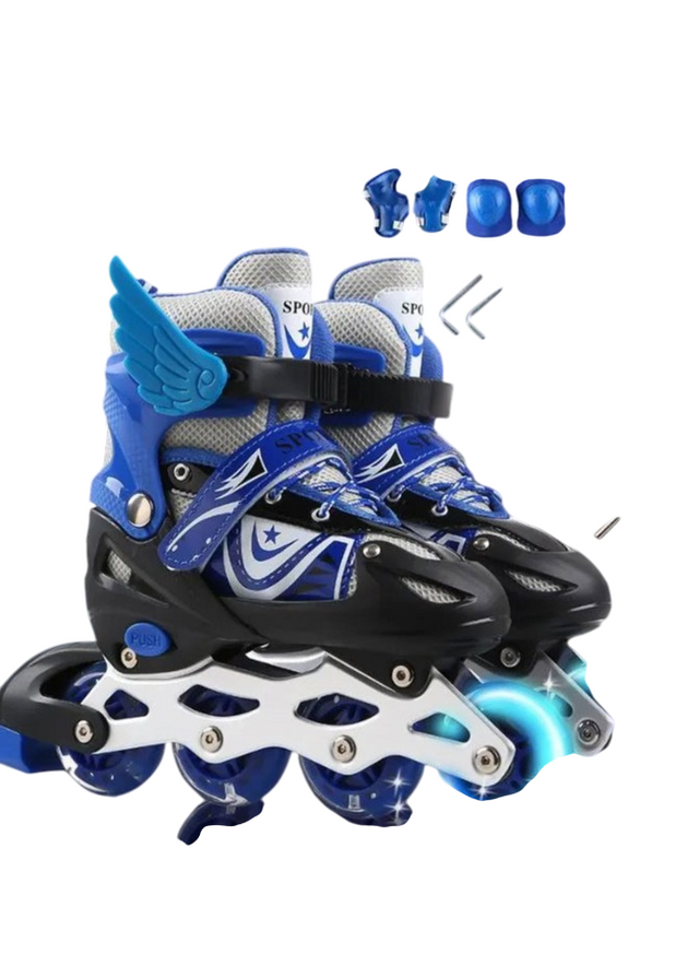 Full Set Single Flash S/M/L Children's Roller Skates Adult Roller Skates Adjustable Skates 905