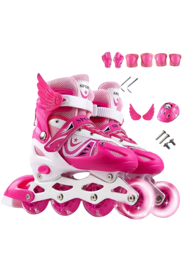 Full Set Single Flash S/M/L Children's Roller Skates Adult Roller Skates Adjustable Skates 905