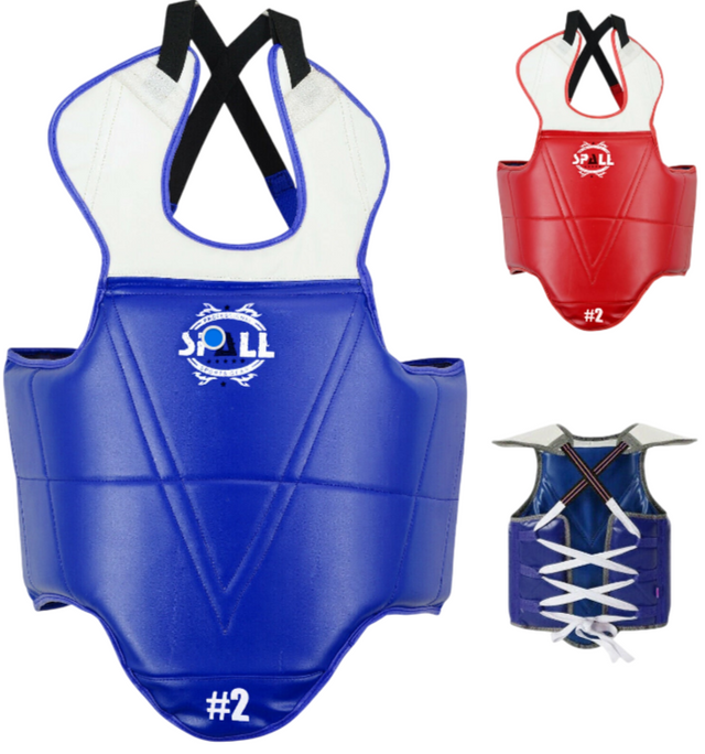 Body Protector Chest Guard S M L XL Blue Red Chest Ribs Shield For Boxing MMA Muay Thai Fitness Gym Workout Sanda And All Sports Training Perfect For Men And Women(SI-1084)