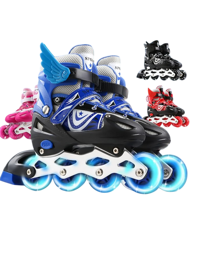 Full Set Single Flash S/M/L Children's Roller Skates Adult Roller Skates Adjustable Skates 905