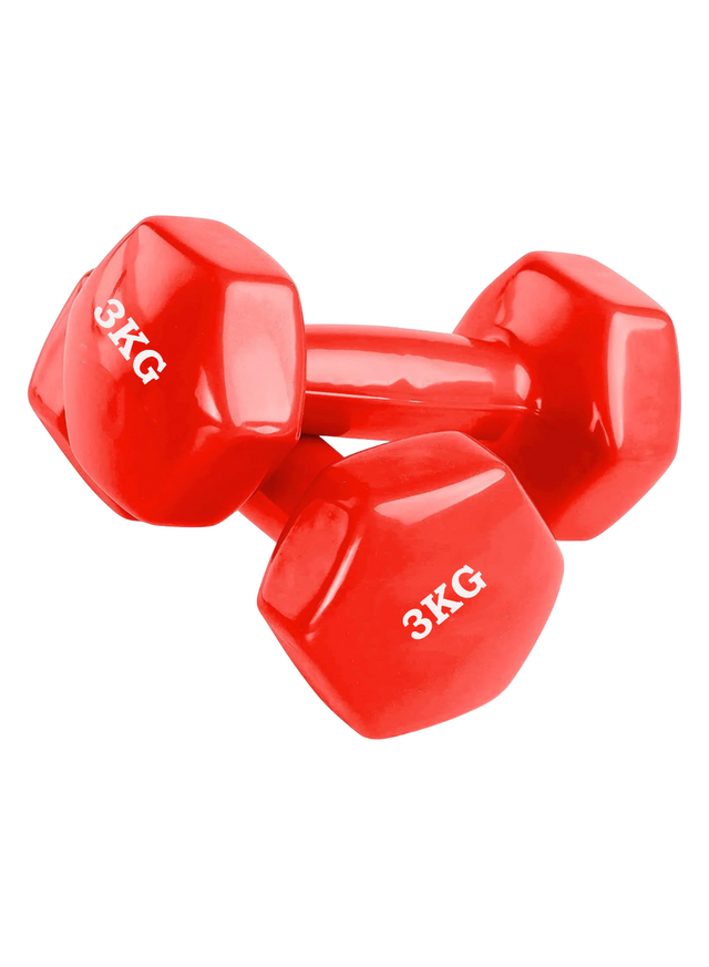 Vinyl Dumbbells 1-6kg – Red & Blue | Non-Slip Hand Weights for Home & Gym Workouts 9048