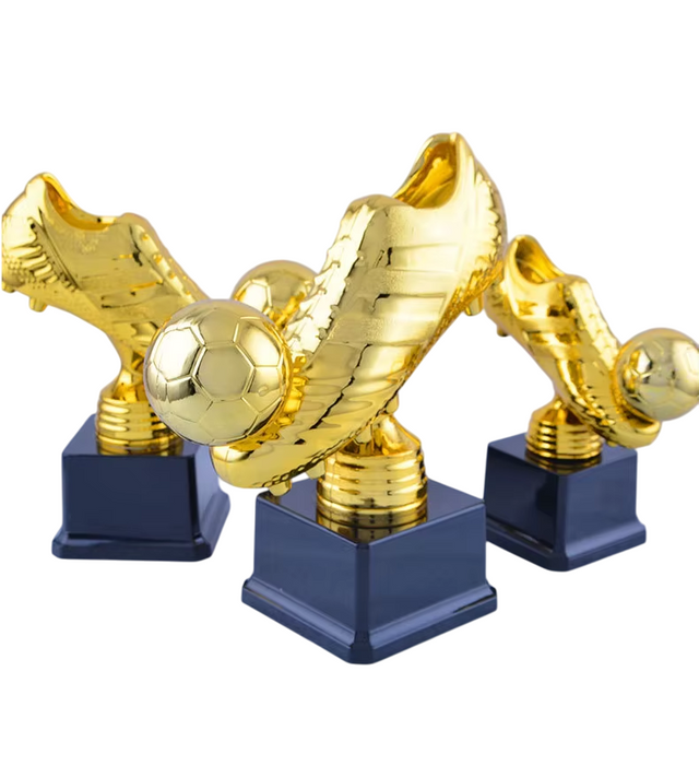 23cm Golden Football Shoe Trophy – Soccer Award for Tournaments, Ceremonies, and Celebrations – Durable Plastic Material with Sturdy Base