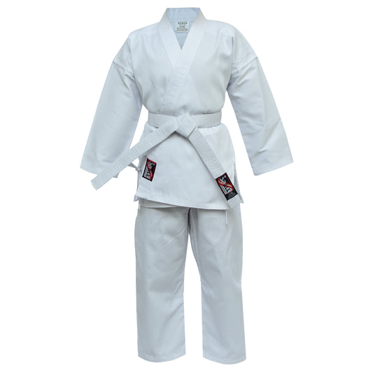 Karate Suit White Color For Kids Men And Women Available In Many Sizes Light Weight Karate Uniform V Neck For MMA Kickboxing karate School Academy Training And Fight(SI-3310)